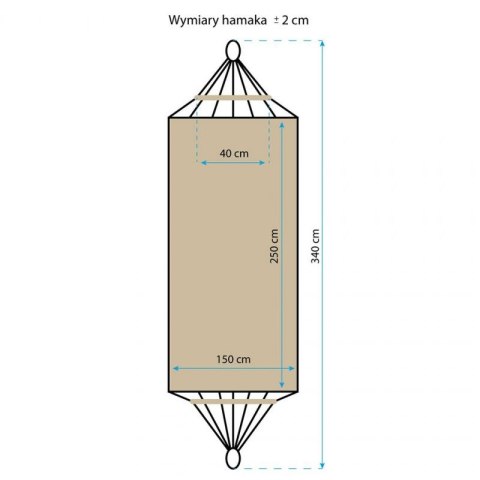 Hamak ogrodowy 2 osobowy Luxe XXL 250x150 cm niebieski 1021201