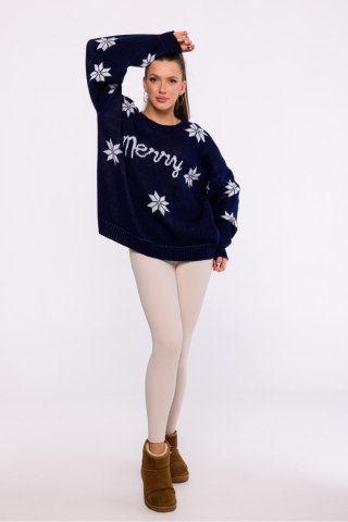 Sweter Damski Model MXS10 Navy - Moe