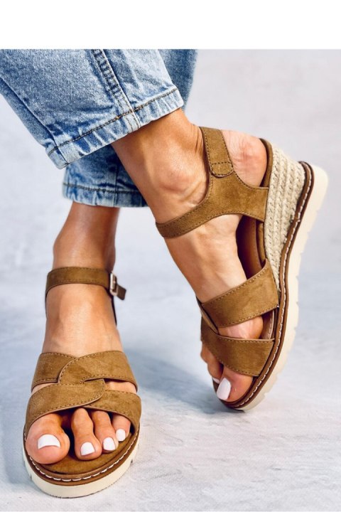 Sandał Espadryle na koturnie SERMON KHAKI - Inello