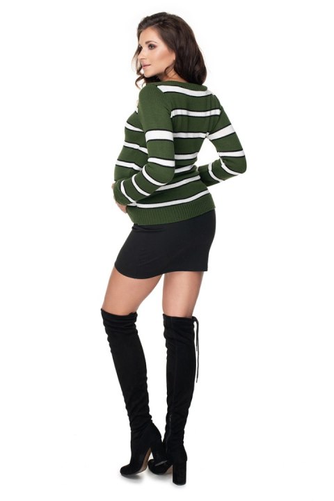 Sweter Ciążowy Model 40044 Khaki - PeeKaBoo