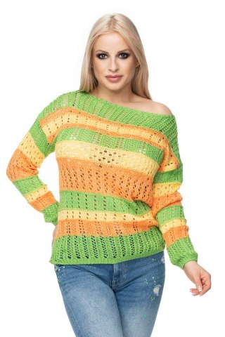 Sweter Damski Model 30060 Green/Orange - PeeKaBoo