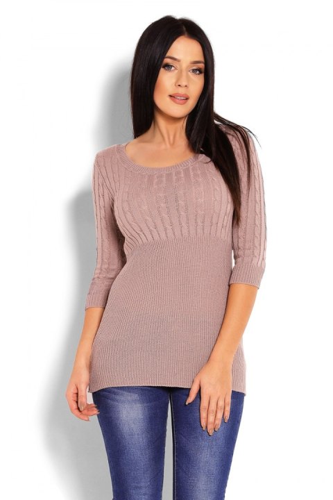 Sweter Damski Model 70008 Cappuccino - PeeKaBoo