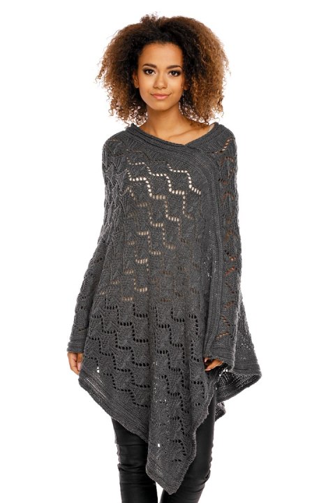 Sweter Poncho model 30012 Graphit - PeeKaBoo