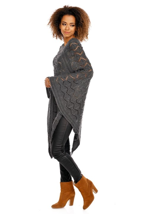 Sweter Poncho model 30012 Graphit - PeeKaBoo