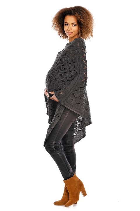 Sweter Poncho model 30012C Graphit - PeeKaBoo