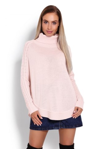 Sweter Ponczo Model 70009 Powder Pink - PeeKaBoo