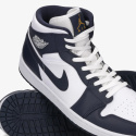 Buty NIKE Jordan 1 MID - Granatowe - White Metallic Gold Obsidian