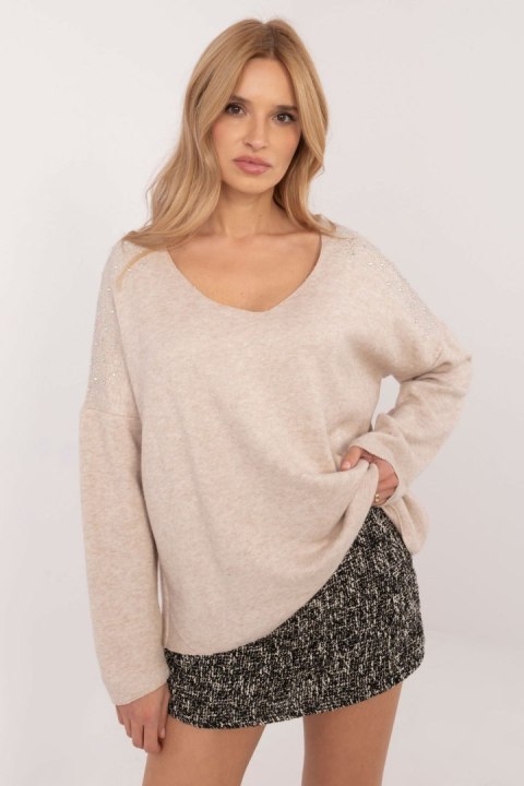 Sweter Damski Model DHJ-SW-17690.21 Beige - Italy Moda