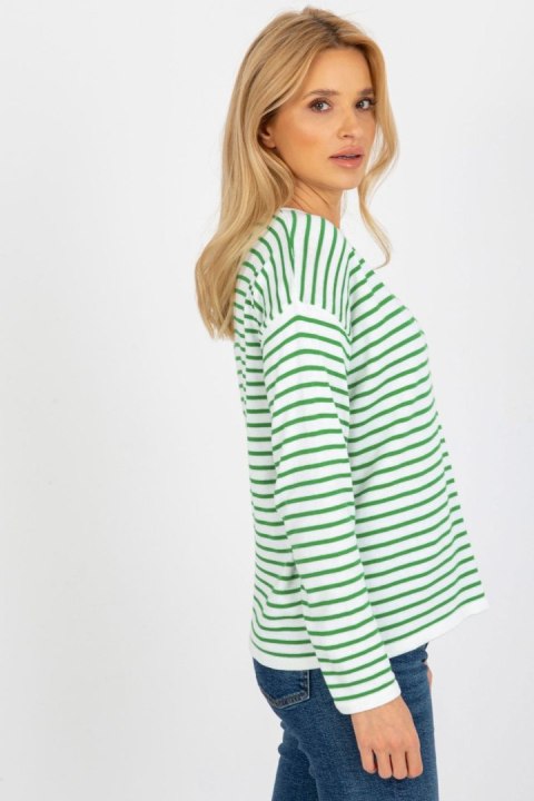 Sweter Damski Model LC-SW-6006.22 White/Green - Rue Paris