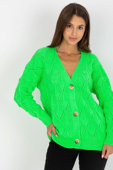 Sweter Kardigan Model LC-SW-8035.06X Fluo Green - Rue Paris