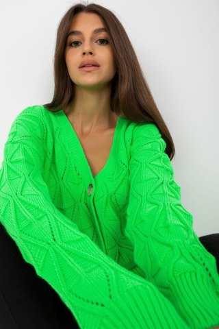 Sweter Kardigan Model LC-SW-8035.06X Fluo Green - Rue Paris