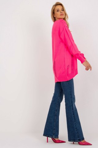 Sweter Kardigan Model LC-SW-8042.69 Fluo Pink - Rue Paris