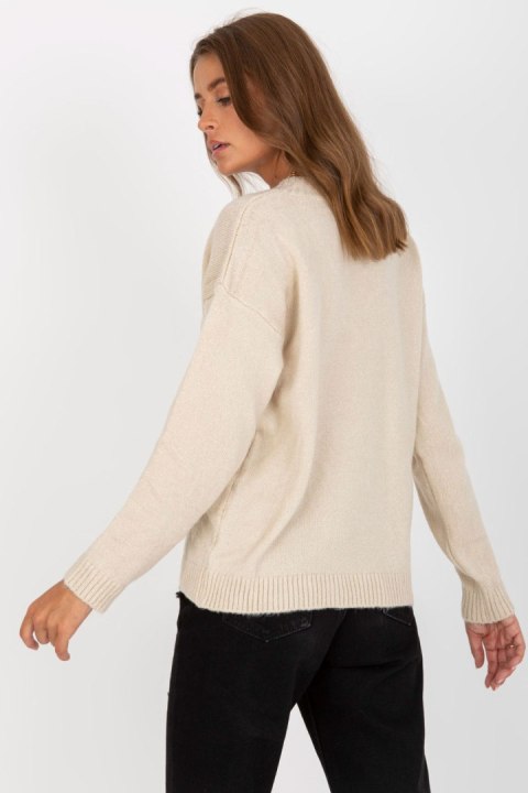 Sweter Damski Model LC-SW-0332.17 Beige - Rue Paris