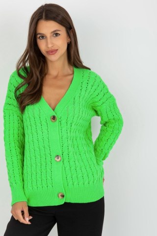 Sweter Kardigan Model LC-SW-8036.74P Fluo Green - Rue Paris