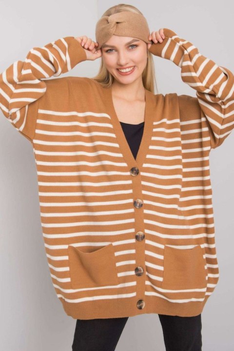 Sweter Kardigan Model FE-SW-3346.56P Camel - Fame