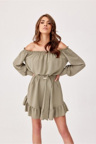 Sukienka Model Cindy KHK SUK0400 Khaki - Roco Fashion