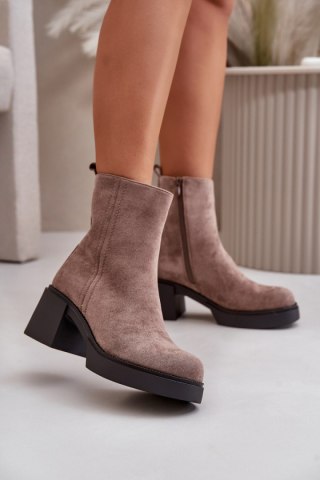 Botki Model Meriluna YK39P Dark Beige - Step in style