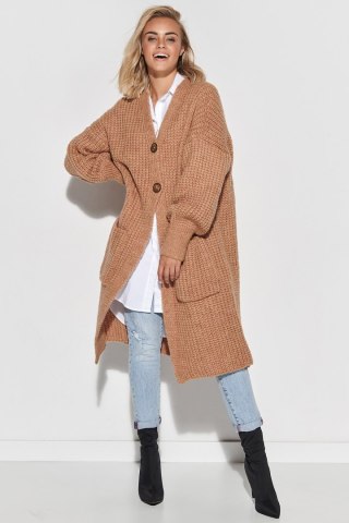 Sweter Kardigan Model S101 Camel - Makadamia Hurtownia odzieży on-line, moda damska, bielizna i obuwie dla kobiet - Matterhorn.p