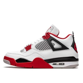 Buty NIKE Air Jordan 4 Retro Fire Red - Białe DC7770-160