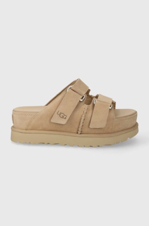 UGG Goldenstar Hi Slide Beige 1155458 | Damskie klapki na platformie z pianki EVA