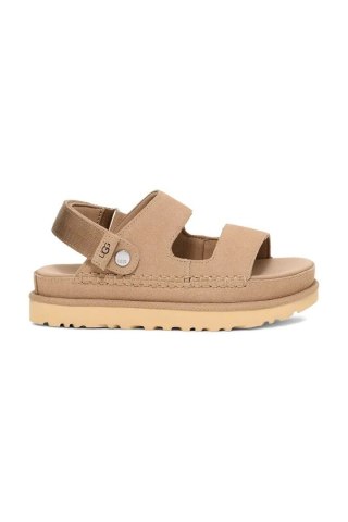 UGG Goldenstar Sandal Beige 1167399-SAN | Damskie sandały zamszowe na platformie