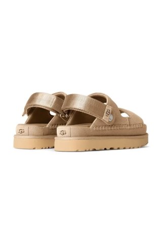 UGG Goldenstar Sandal Beige 1167399-SAN | Damskie sandały zamszowe na platformie