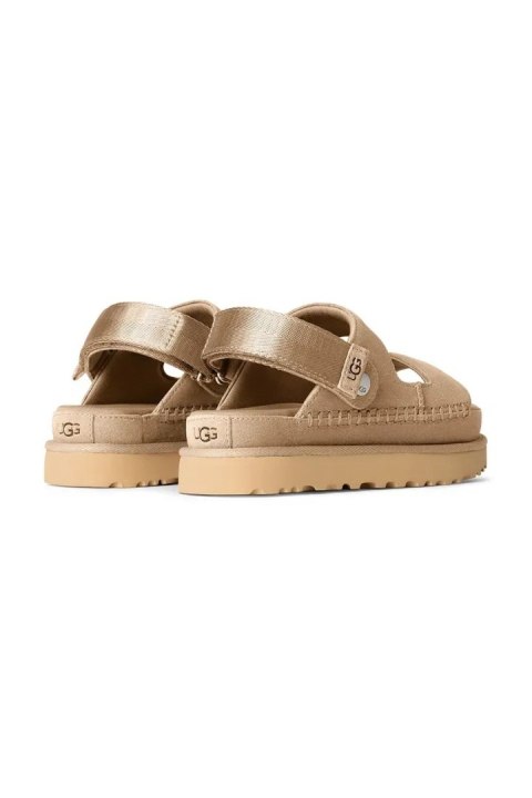 UGG Goldenstar Sandal Beige 1167399-SAN | Damskie sandały zamszowe na platformie