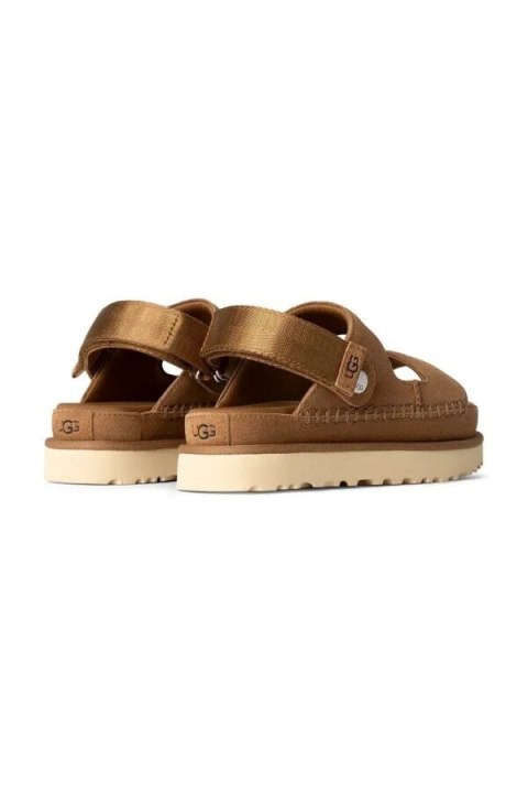 UGG Goldenstar Sandal Brown 1167399-CHE | Damskie sandały zamszowe na platformie